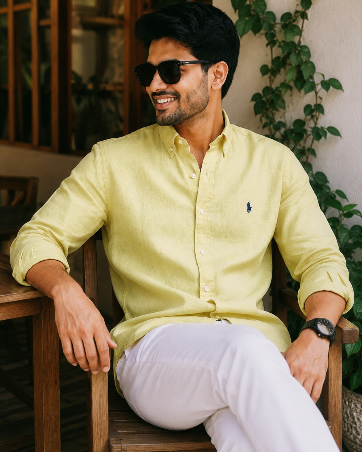Premium Linen Full Sleeve Shirt – Pastel Yellow - Image 4